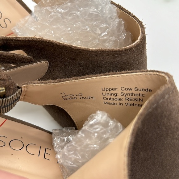 Sole Society Apollo Taupe Heel Mule  Cow Suede Bootie heels-Size 11 - Picture 5 of 12
